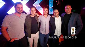 Directivos de Grupo Multimedios en el evento de Up Front realizado en Guadalajara, previo al Mundial 2026.