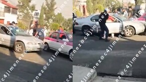 Grupo de taxistas ataca a un conductor y realizan daños contra su automóvil tras un percance vial en Tlapan.