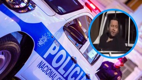 Patrulla de El Salvador y en otra imagen aparece un hombre que fue detenido y se hizo viral en redes sociales.