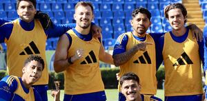 Jugadores de Tigres entrenando previo al partido contra Atlético San Luis para terminar temporada regular en Liga MX.