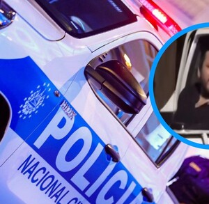 Patrulla de El Salvador y en otra imagen aparece un hombre que fue detenido y se hizo viral en redes sociales.