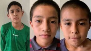 Tres menores desaparecidos en Durango, el primero aparece con una playra verde, el segundo con playera de rayas y al final un menor con playera azul.