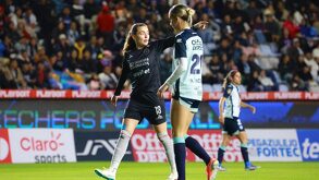 Daniela Calderón durante el partido de vuelta entre Pachuca y Cruz Azul femenil en el estadio Hidalgo.