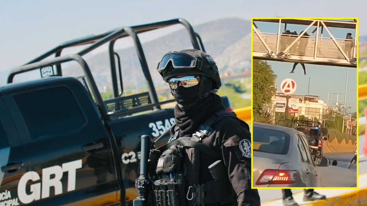 Policía del GRT y patrulla del GRT durante labores de rescate en bulevar Revolución