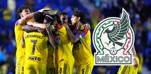 Jugadores del América celebrando un gol en un partido de la Liga MX.