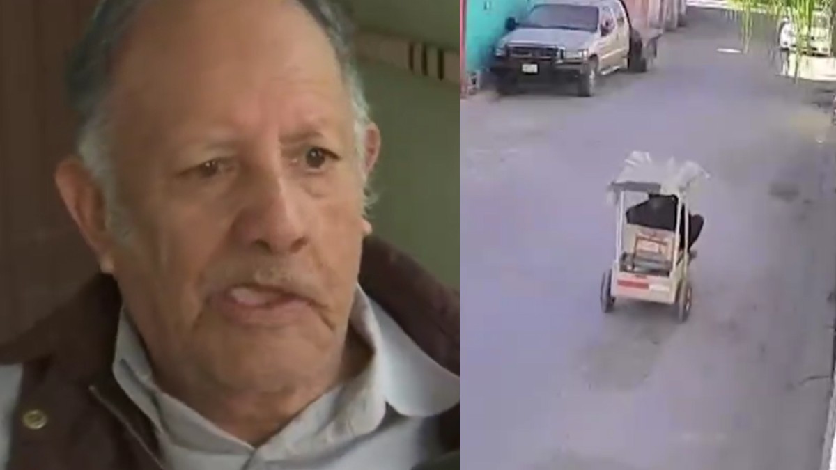 Don Jaime y a la derecha, su silla de movilidad