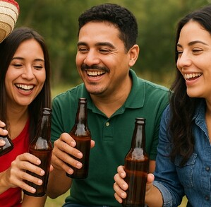 Jóvenes tomando cerveza