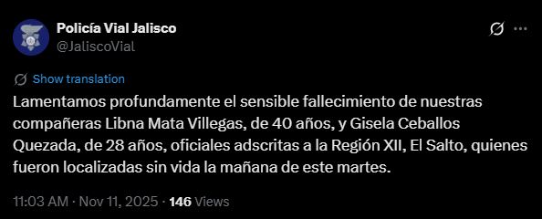 Quiénes son las policías viales asesinadas en El Salto