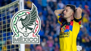 Álvaro Fidalgo lamentándose tras una falla durante un partido con el Club América.