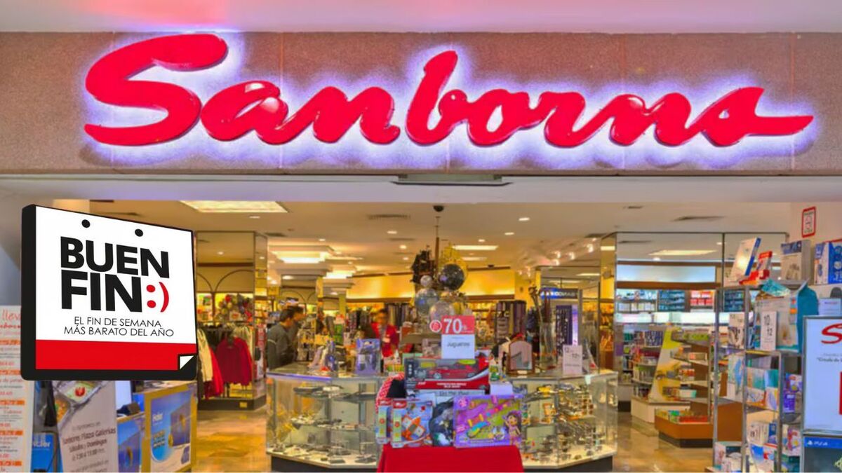 La imagen elaborada por la redacción de Telediario muestra a una tienda Sanborns, promocionando sus descuentos de hasta el 60% por el Buen Fin 2025.