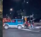 La camioneta con la que el hombre ebrio atropelló motociclistas