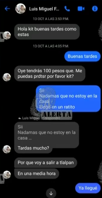Conversación de Luis, hombre desaparecido tras vender terreno en Tlalpan