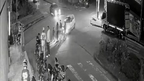 Momento exacto en que taxista ebrio arrolla a 11 personas en Bogotá, Colombia, dejando a una menor con muerte cerebral.