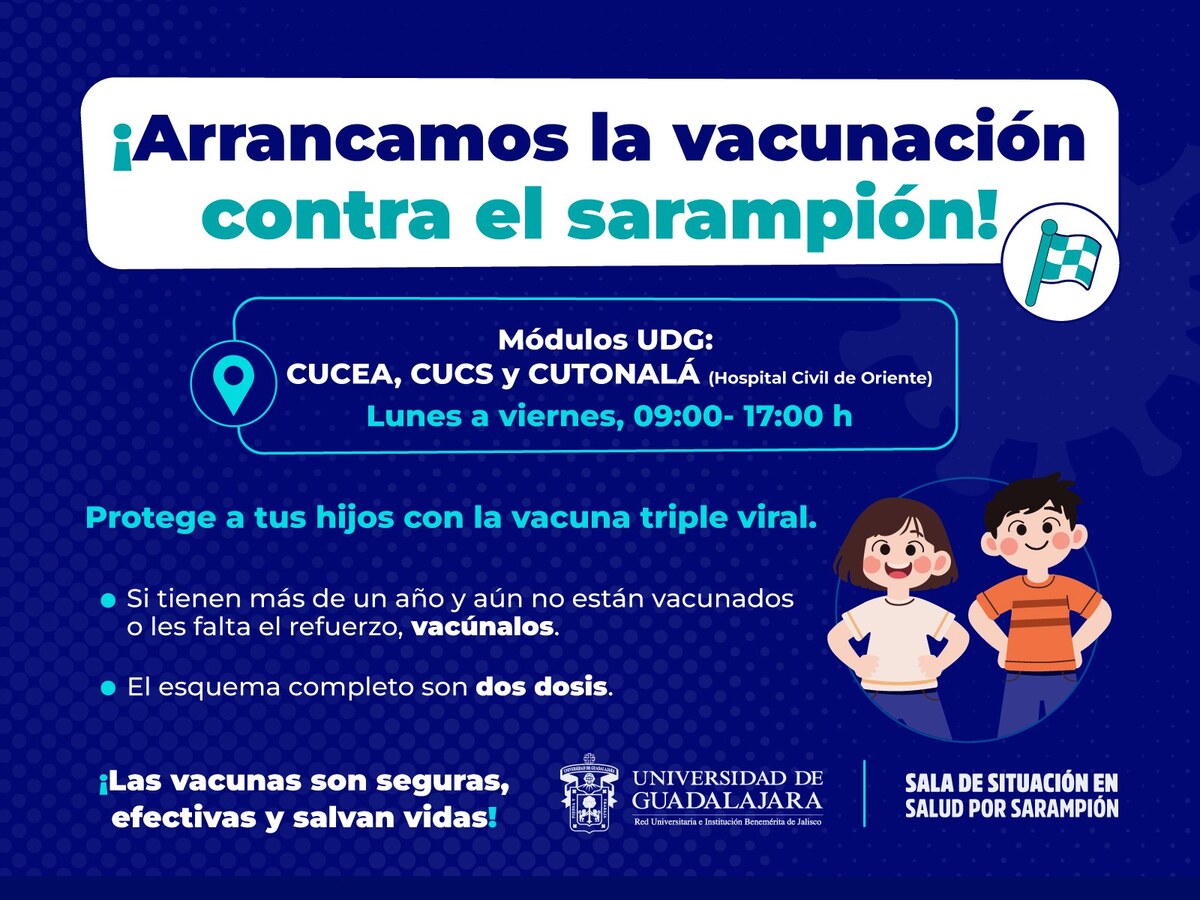 Universidad de Guadalajara se une a lucha contra el sarampión con campaña de vacunación