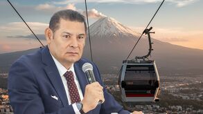 Imagen ilustrativa del cablebús que será instalado en la ciudad de Puebla como medio de transporte.