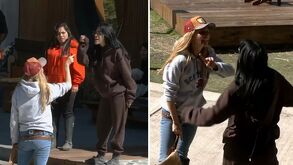 Manola Diez manoteando con Kim Shantal durante una fuerte discusión en La Granja VIP.