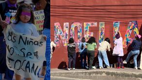 Mural dedicado a Noelia por alumnos de la Universidad Autónoma Benito Juárez de Oaxaca.