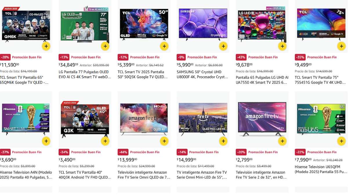 Ofertas de pantallas en Amazon por el Buen Fin
