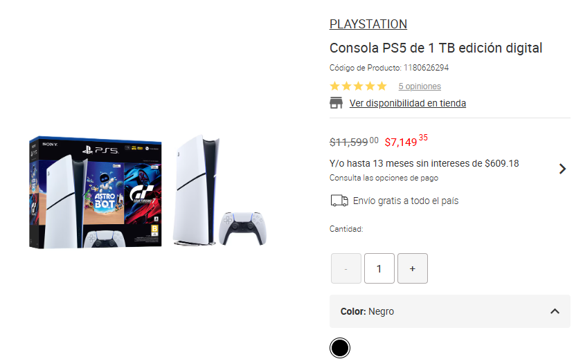 Play Station con descuento en Liverpool por Buen Fin 2025