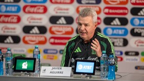 Javier Aguirre durante la conferencia de prensa.