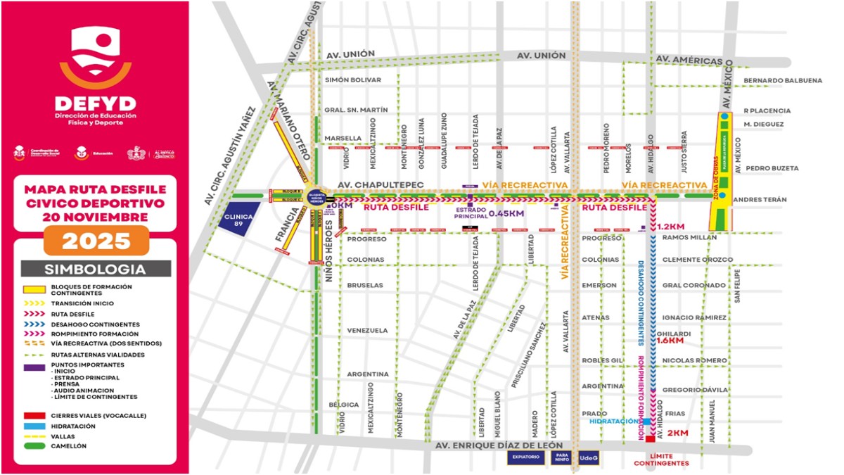 imagen de las calles cerrdas por el desfile