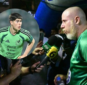 Bofo Bautista hablando para los medios de comunicación tras el partido de leyendas celebrado en Guadalajara.