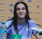 Diana Ordoñez y María Sánchez, jugadoras de Tigres Femenil, en conferencia de prensa previo a la Semifinal.