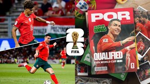 João Félix y Cristiano Ronaldo con la Selección de Portugal.