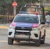 Policía de patrulla municipal en Poza Rica Veracruz, en una escena del crimen.