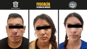 Brandon Jonathan “N”, Fátima Isabel “N” y María Fernanda “N”, sujetos detenidos por su posible participación en el homicidio calificado de Ernesto Baltazar