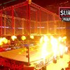 Jaula War Games en lo alto del ring a punto de descender para ser instalada en Survivor Series