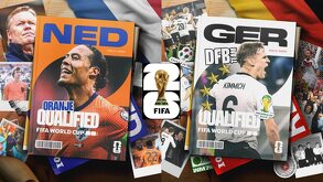 Virgil van Dijk de Holanda y Joshua Kimmich de Alemania en el poster oficial de la FIFA como clasificados al Mundial 2026.