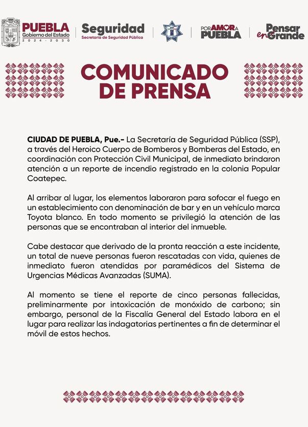 Autoridades emiten comunicado por el ataque al Bar La Coss.