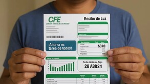 Recibo de la Comisión Federal de Electricidad, donde adultos mayores esperan recibir descuentos por su credencial INAPAM.