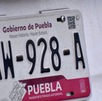 placa de un vehículo del estado de puebla