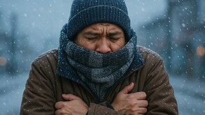 Hombre con mucho frío