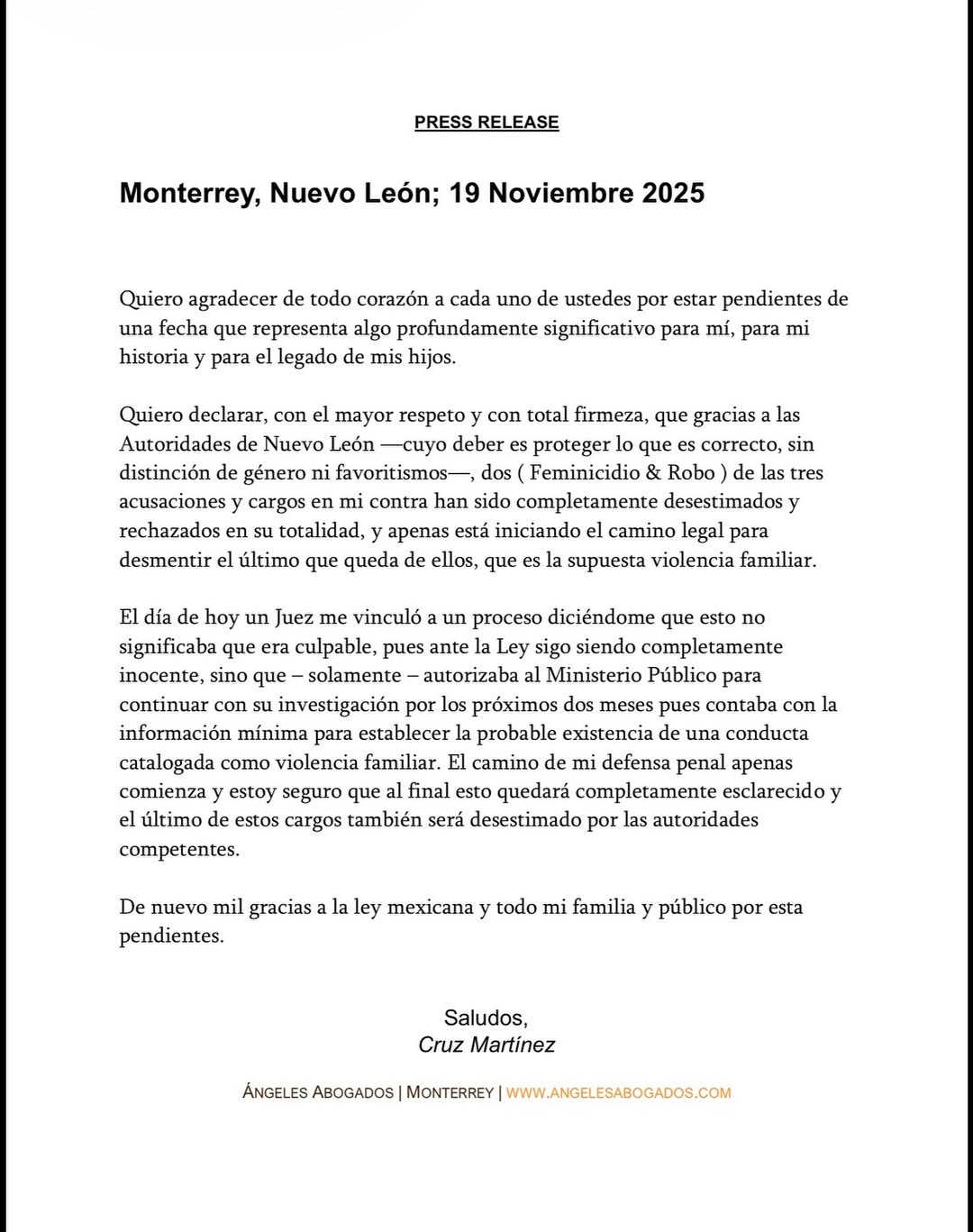 El cantante y productor informó que fue vinculado a proceso.