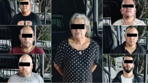 Detenidos por robo de cajas fuertes en Centro de Monterrey.