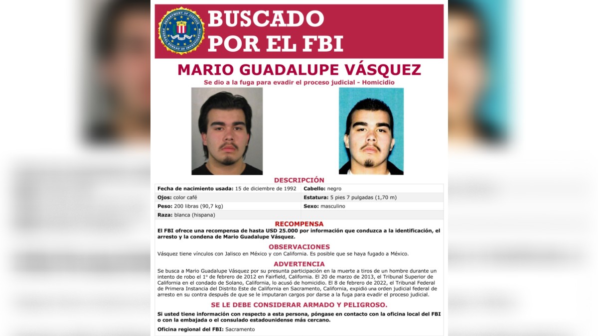 ficha de búsqueda de Mario Guadalupe Vásquez uno de los más buscados por el fbi