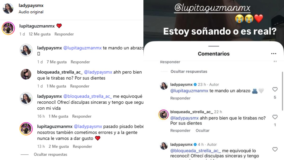 Captura de conversación de Lupita TikTok y Lady Pays