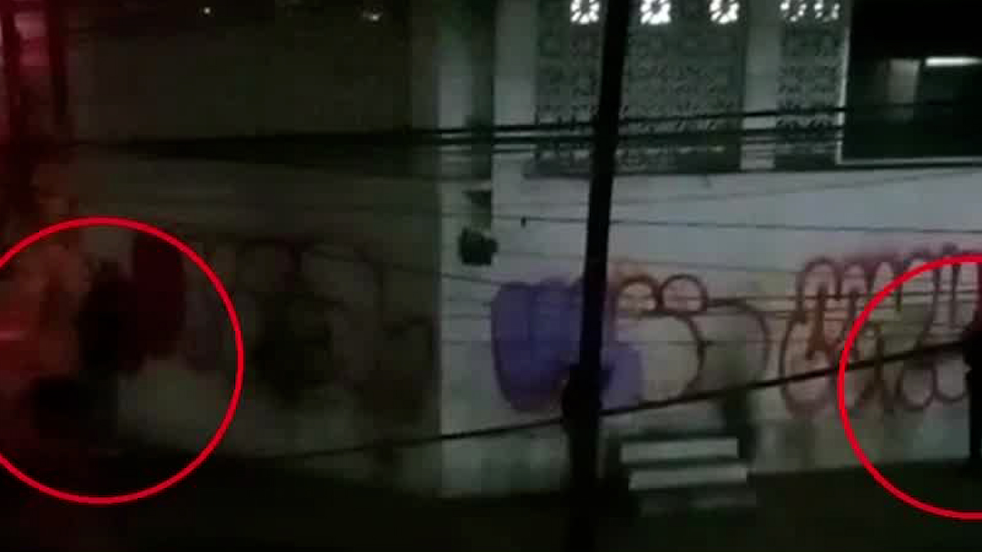 Con apoyo de las cámaras del c4, las autoridades pudieron identificar a dos personas que estaban realizando grafitis en propiedad ajena.