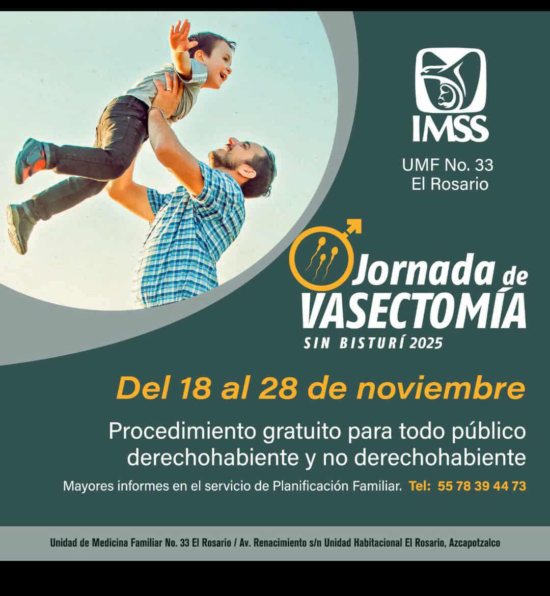 Las vasectomías sin bisturí  se practican en el una UMF del IMSS en Azcapotzalco, Ciudad de México.