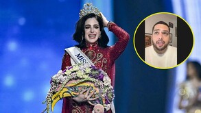 Fátima Bosh, Miss Universo 2025 y José Quiñones coordinador de pasarela