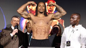 Anthony Yarde durante la ceremonia de pesaje.