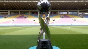 Trofeo del Mundial Sub-17 que será entregado a la selección que gane la próxima final del certamen el jueves 27 de noviembre.