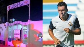 A la izquierda: fachada exterior del Club Deportivo Atlante con un letrero de clausura. A la derecha: José ‘El Tepa’ Lomelí con jersey de Leones Negros