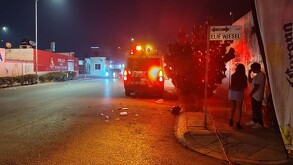 Ambulancia en la calle Elie Wiesel en Torreón.