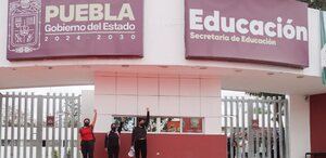 Fachada de la Secretaría de Seguridad en Puebla.