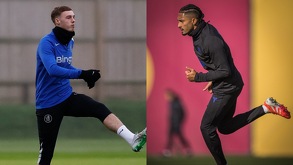 Cole Palmer y Raphinha entrenando para el partido Chelsea vs Barcelona de la jornada 5 de Champions League.