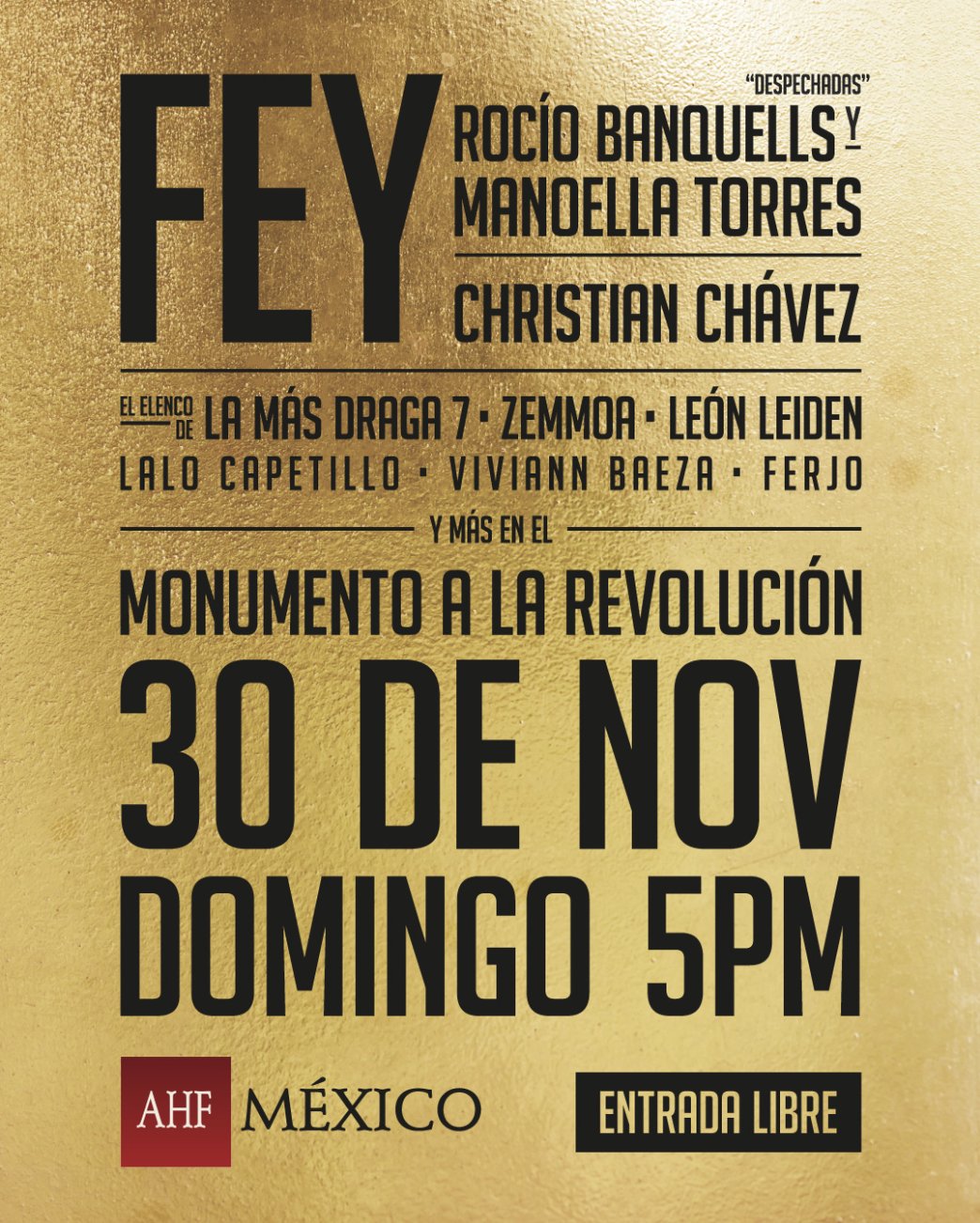 Fey en concierto gratuito del Monumento a la Revolución por el Día Mundial por la lucha contra de VIH Sida